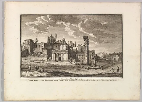 Giuseppe Vasi, Chiesa di S. Maria Liberatrice, Plate 54 from Raccolta Delle Più Belle Veduta Antiche, E  Moderne Di Roma...