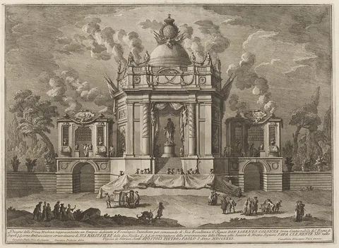 Giuseppe Vasi, A Temple Dedicated to Aesculapius, for the "Chinea" Festival