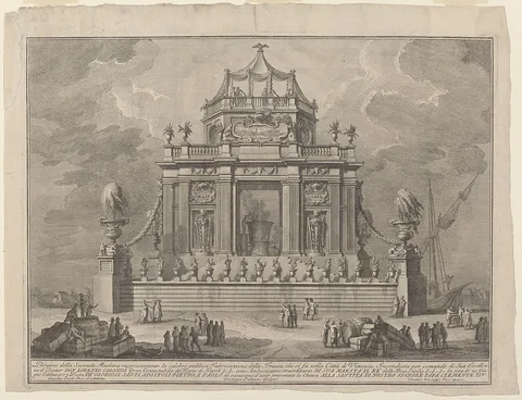 Giuseppe Vasi, The Preparation of Theriac in Venice, for the "Chinea" Festival