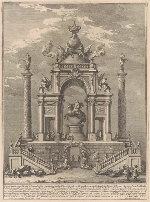 Giuseppe Vasi, The Prima Macchina for the Chinea of 1751: Triumphal Arch for Roger I of Sicily