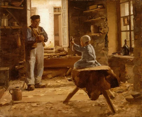 William Brymner, With Dolly at the Sabot-makers