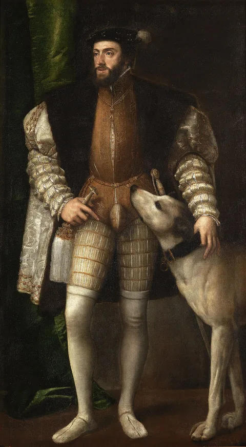 Jakob Seisenegger, Portrait of Charles V with a Dog