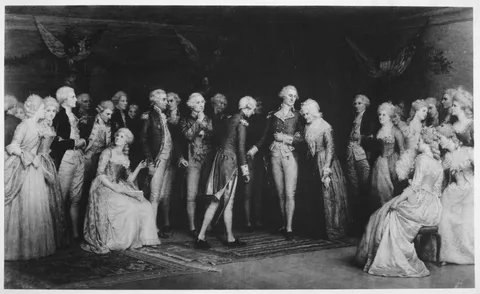 Jennie Brownscombe, The Peace Ball at Fredericksburg, Virginia held at the Rising Sun Tavern after the surrender at Yorktown. November 1781