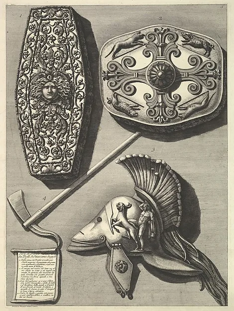 Francesco Piranesi, Parti in grande restaurati de' Trofei de Ottaviano Augusto (Restored detail of the Trophy of Octavian Augusto)
