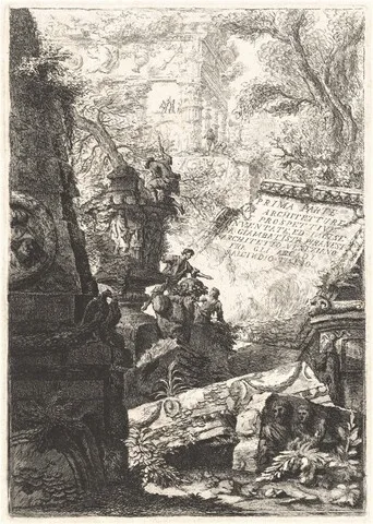 Francesco Piranesi, Prima Parte; Grotteschi; Carceri; Alcuna Vedute ...; Trofei di Ottaviano Augusto