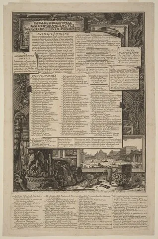 Francesco Piranesi, Catalogo delle Opere Date Finora Alla Lvce Da Gio Battista Piranesi