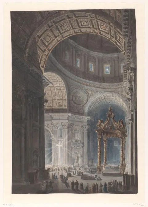 Francesco Piranesi, Illumination of the Holy Cross in St. Peter's