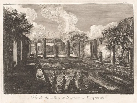 Francesco Piranesi, Vue du Peristylium de la maison de l'Impressario