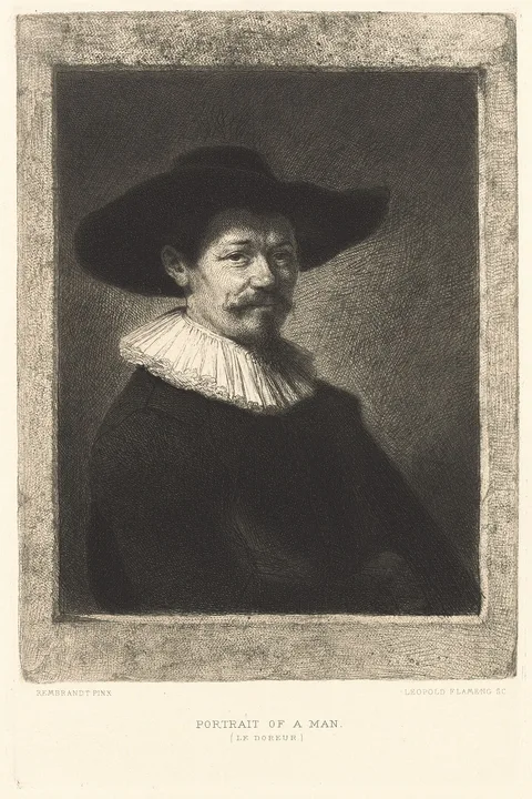 Léopold Flameng, Portrait of a Man (Le Doreur)