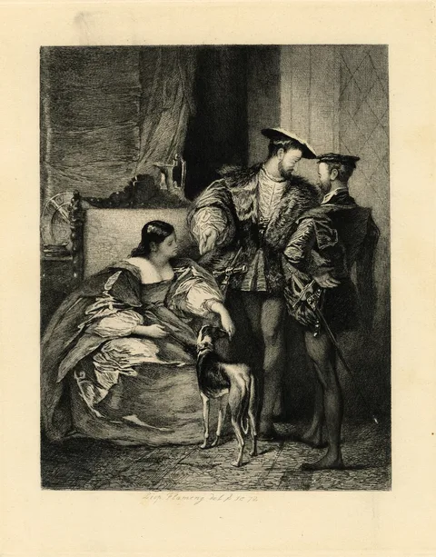 Léopold Flameng, Francois I and the Duchess d'Etampes