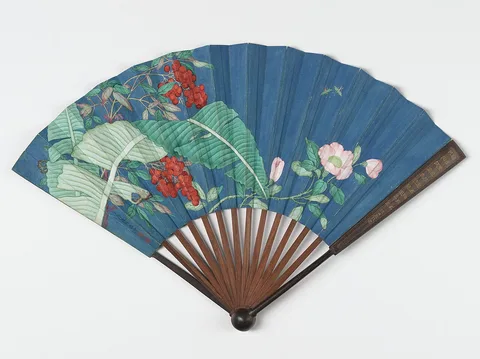 Jiang Tingxi, Pair of Insects Amidst Nandina Berries, Banana Leaves, and Camellia
