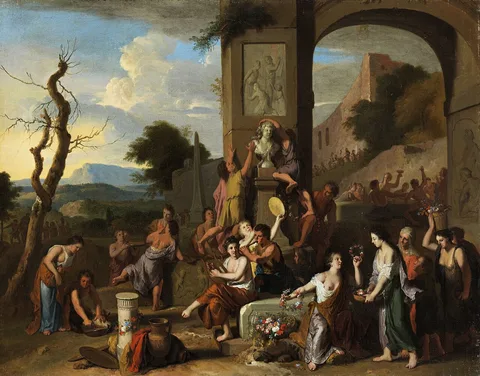 Gerard Hoet, A sacrifice in Roman ruins