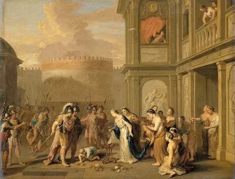 Gerard Hoet, Queen Cleophis Offers Alexander the Great Wine after Conquering Massaga