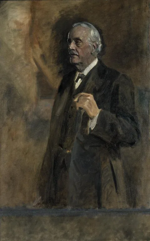James Guthrie, Arthur James Balfour, 1st Earl of Balfour, 1848 - 1930. Statesman. (Study for portrait in Statesman of the Great War, National Portrait Gallery, London)