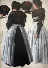 Carl Ludwig Jessen, Frisian woman in a twofold depiction (Föhr)