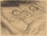 Leopold Graf von Kalckreuth, The Artist's Children Wolf and Anna Asleep