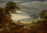 Antonín Mánes, Landscape with Kokořín and Křivoklát in Storm (Landscape in a Storm)