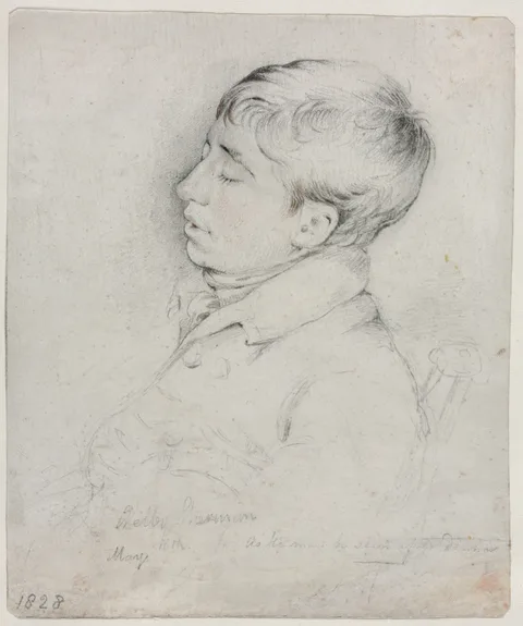 George Richmond, A Portrait of Welby Sherman Asleep in a Chair