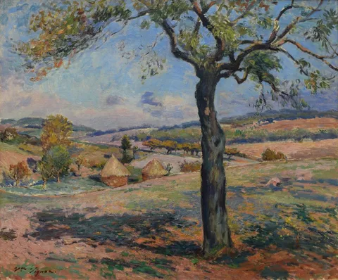 Victor Vignon, Summer Landscape with Haystacks