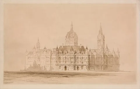 Thomas Allom, Competition Drawing for the Manchester Town Hall