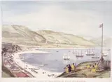 Thomas Allom, Part of Lambton Harbour, in Port Nicholson, New Zealand; comprehending about one third of the water frontage of the town of Wellington, April, 1841.