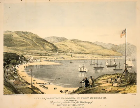 Thomas Allom, Part of Lambton Harbour, in Port Nicholson, New Zealand.