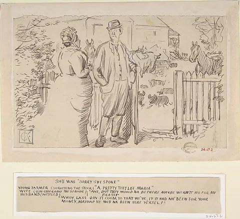 Charles Samuel Keene, She was "Sorry She Spoke"
