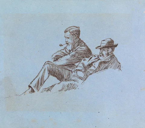 Charles Samuel Keene, Portrait Sketch of Two Men