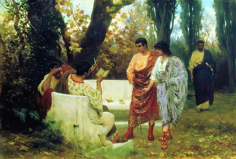 Stefan Bakałowicz, Roman poet Catullus reading to his friends.