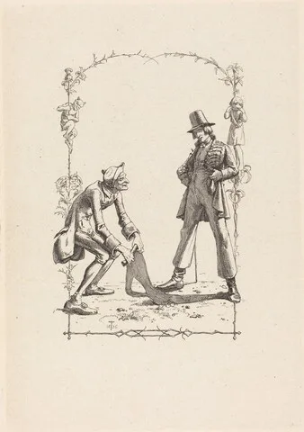 Adolf Schrödter, Peter Schlemihl Sells His Shadow