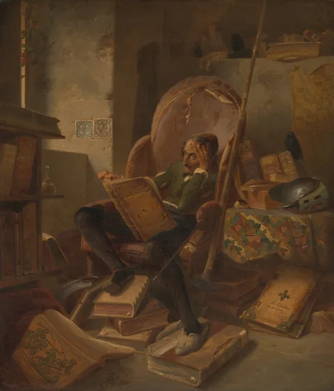 Adolf Schrödter, Don Quichot in his study