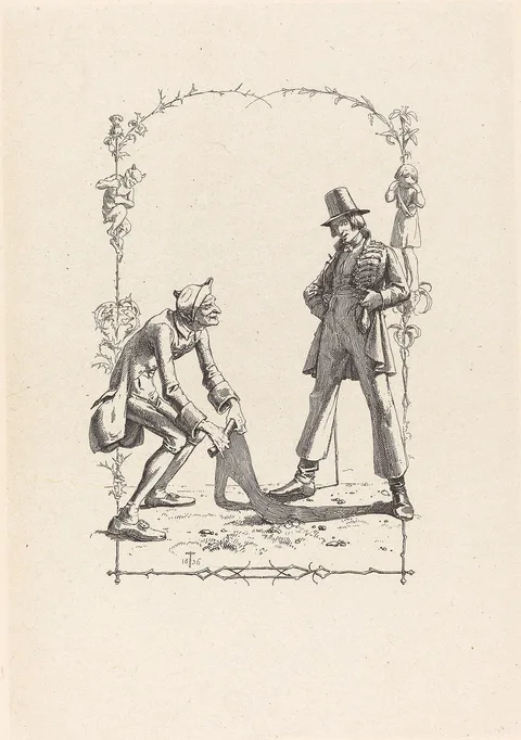 Adolf Schrödter, Peter Schlemihl Sells His Shadow