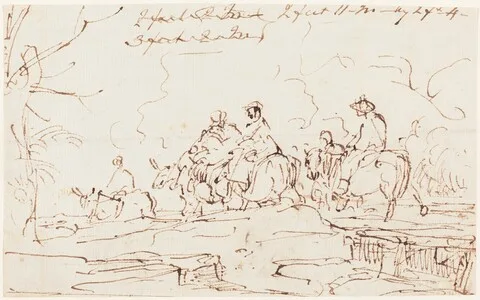 Thomas Barker, Figures in a Landscape [recto]
