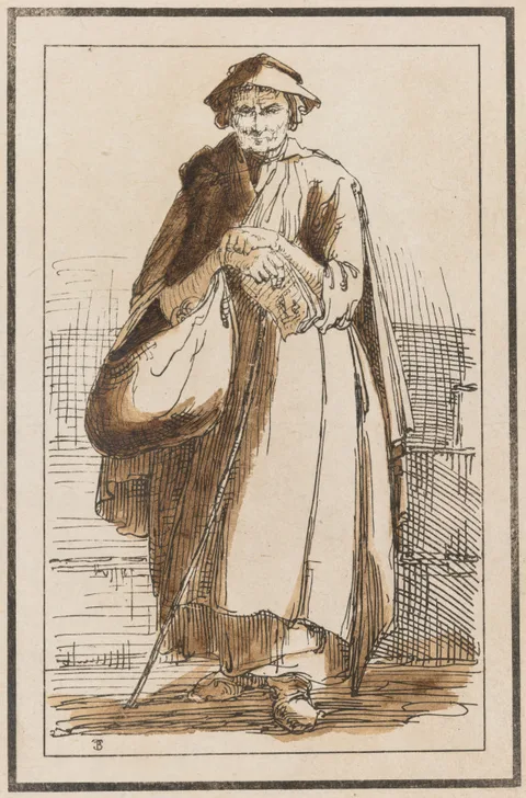 Thomas Barker, Forty Lithographic Impressions from Drawings of Landscape Scenery by Thomas Barker, Selected from His Studies of Rustic Figures after Nature: [Old Woman in Cloak with Clasped Hands]