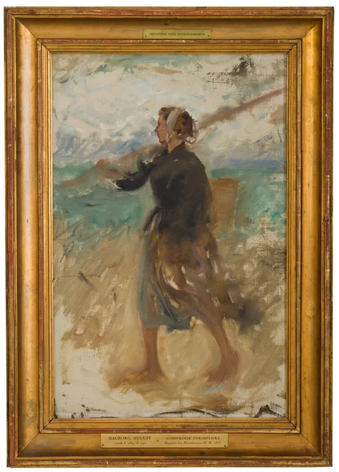 August Hagborg, A Fishergirl from the North of France. Study