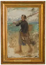 August Hagborg, A Fishergirl from the North of France. Study