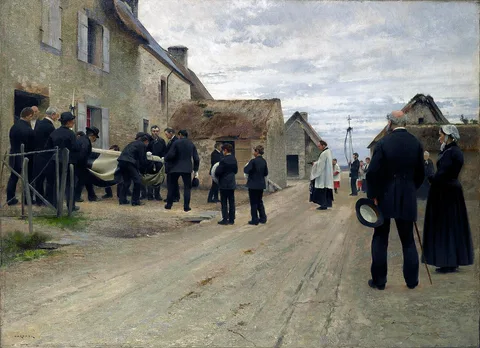 August Hagborg, Burial of a Sailor in a Manche Village