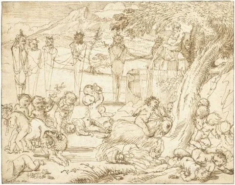 Pietro Testa, Bacchanaal van putti