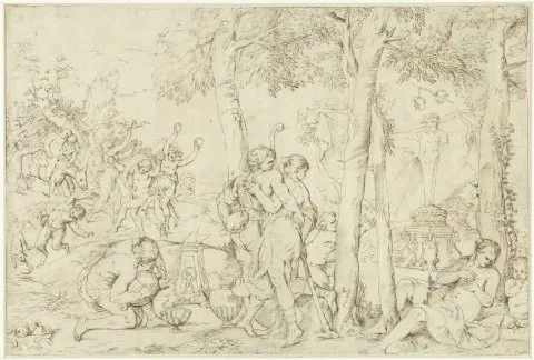 Pietro Testa, Bacchanaal met herderspaar