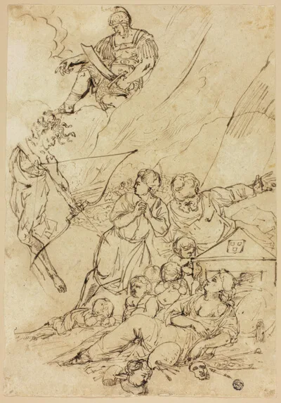 Pietro Testa, Mars Sending Gorgon to Slay the Arts