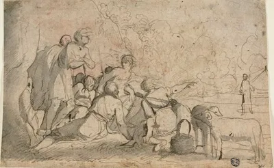 Pietro Testa, Group of Shepherds and a Ram