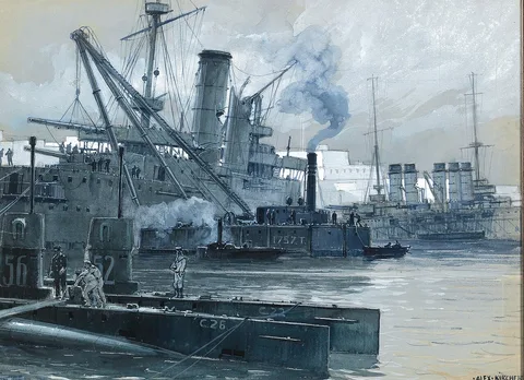 Alexander Kircher, Near the Dardanelles, English and French war ships in the harbour of Malta