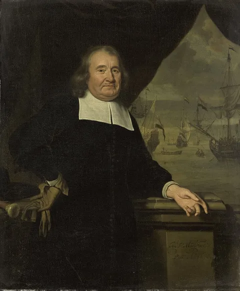 Michiel van Musscher, Portrait of a captain or ship-owner