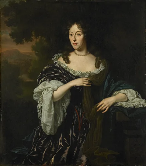 Michiel van Musscher, Portrait of Maria Schaep (1658-1725), wife of Hendrick Bicker