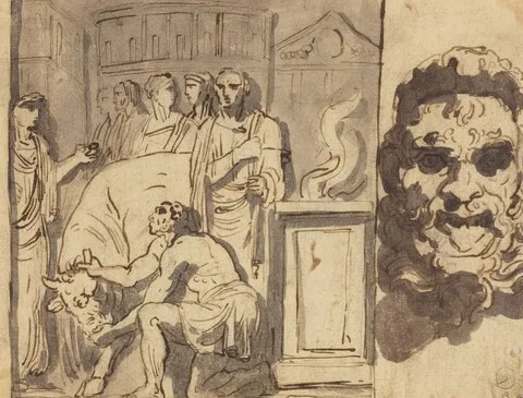 Felice Giani, Ancient Sacrifice and Head of a Satyr