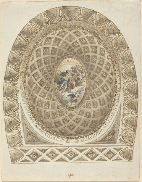 Felice Giani, A Coffered Dome with Apollo and Phaeton