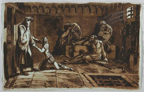 Felice Giani, Drawing, Death of Count Ugolino and his Sons, 1815–1823