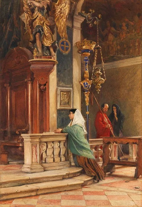 Ludwig Passini, Prayer in a Venetian Church