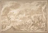 Domenico Piola, Moses and the Chosen People Behold the Drowning of the Egyptian Army in the Red Sea