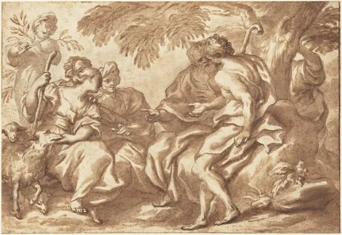 Domenico Piola, The Meeting of Jacob and Rachel